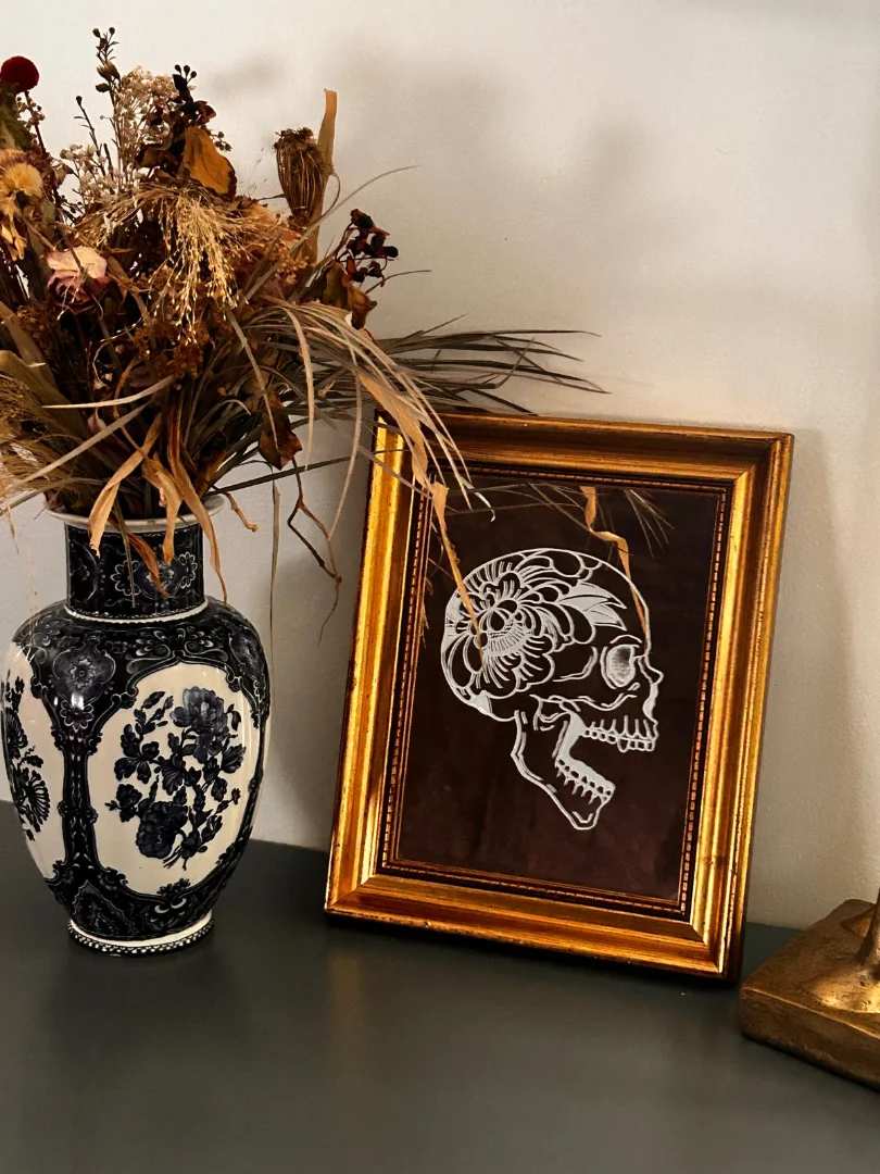 Cadre Crâne Old school 1